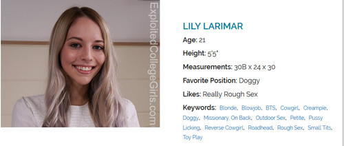 Lily Larimar - 21 Years Old. 